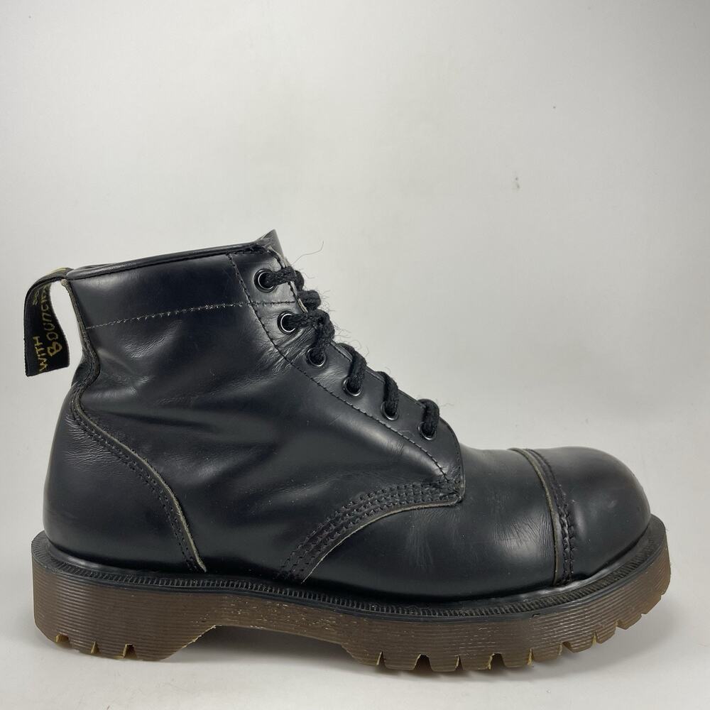 Dr. Martens Bex Toe Cap Mens Size 9, 8 UK Black Leather Boots England Steel Toe
